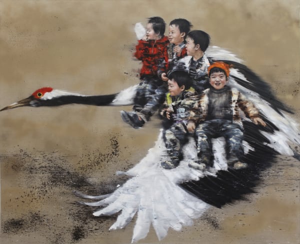 Li Tianbing, Riding a crane, 2020