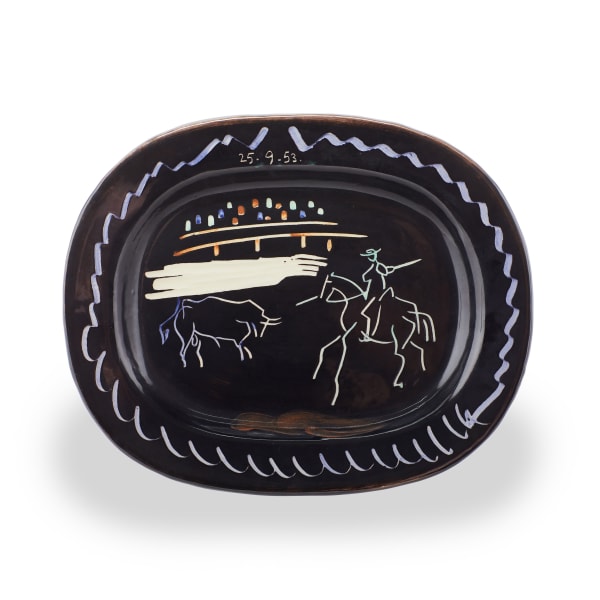 Pablo Picasso, Corrida sur fond noir (A.R. 198), 1953