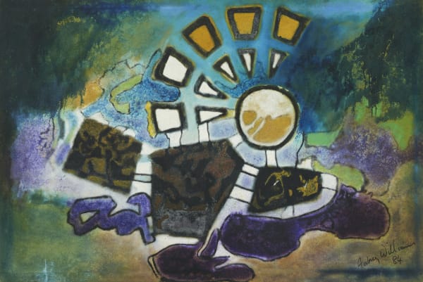 Aubrey Williams, Moon Time I (Olmec Maya and Now Series), 1984