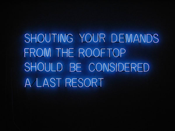 Tim Etchells, Shouting Your Demands, 2010