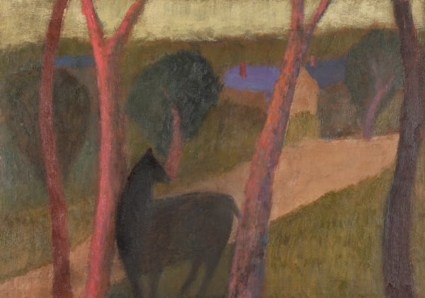 Horse and Blue Roofs