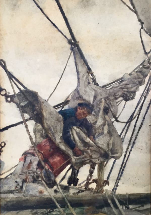 Henry Scott Tuke, Stowing the Head Sails, c 1910s