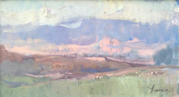Martin Yeoman, Wiltshire Landscape with Cows, Evening, 2016