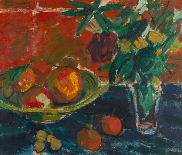 Roger Marcel Limouse, Nature Morte (Still life; with Fruit and Flowers), 1950s circa