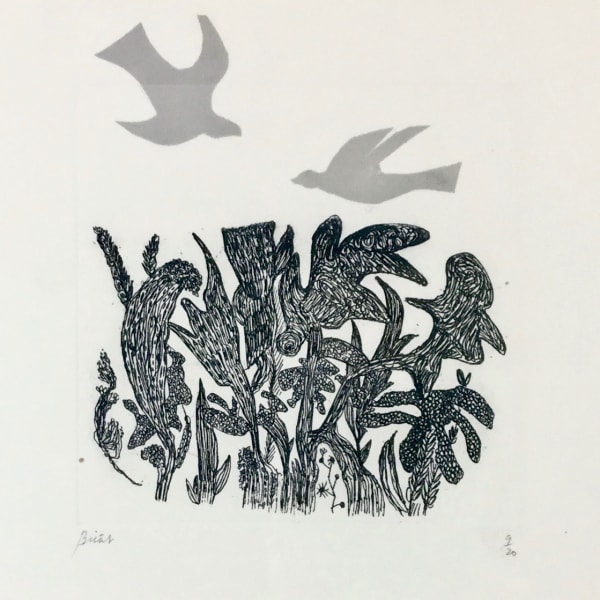 André Bicât, Birds over Wood, 1967 circa