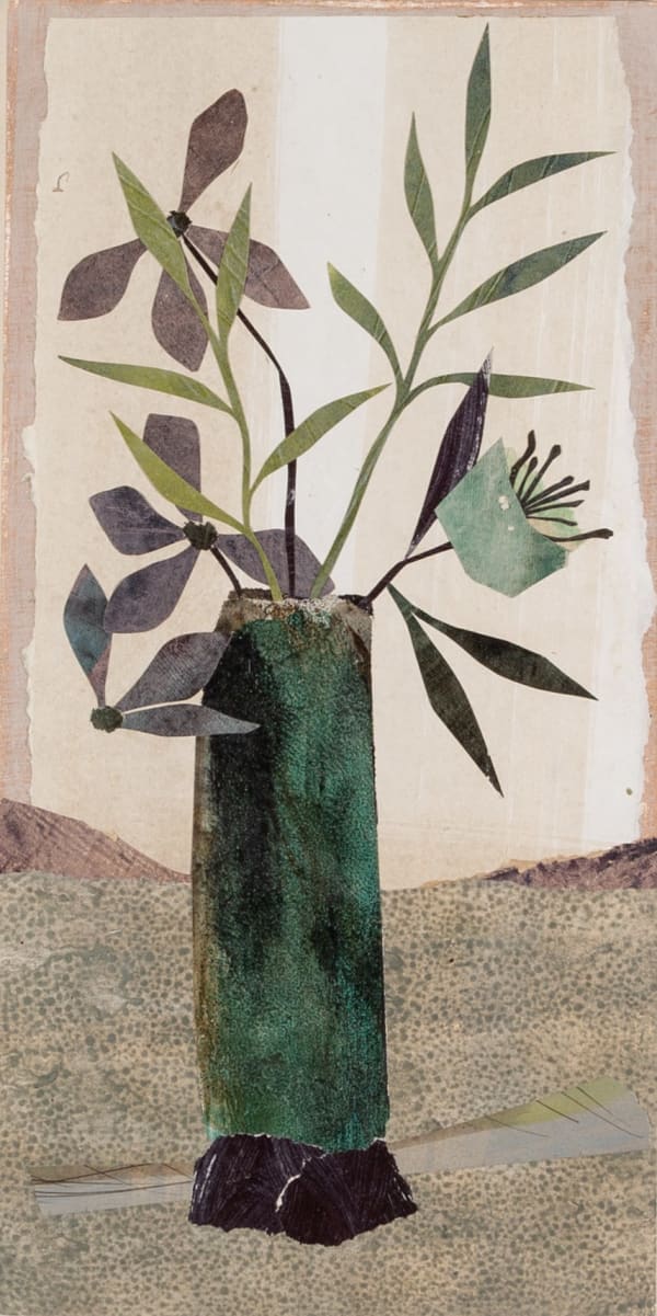 Green Vase with Viridian Flowers