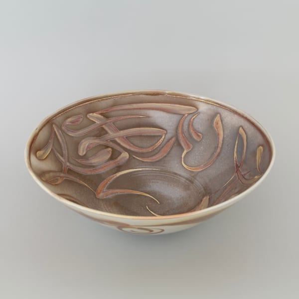Aldermaston Pottery - A large Aldermaston Pottery open bowl with linear motifs, 1997 circa