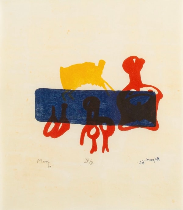 Henry Moore, Motif in Red, Blue and Yellow, from Shelter Sketchbook, 1966
