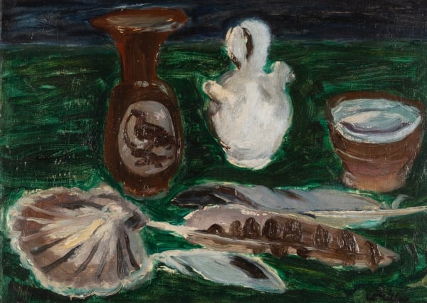 William George Gillies, Still life with Shell and Feathers