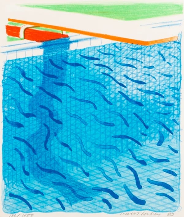 David Hockney, Pool Made of Paper and Blue Ink for Book, 1980