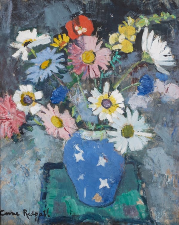Anne Redpath, Marguerites in a Blue and White Vase