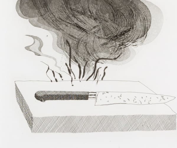 The Carpenters Bench, a Knife and Fire