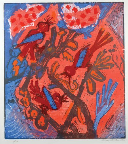 Michael Rothenstein, Three Birds with a Worm, 1989