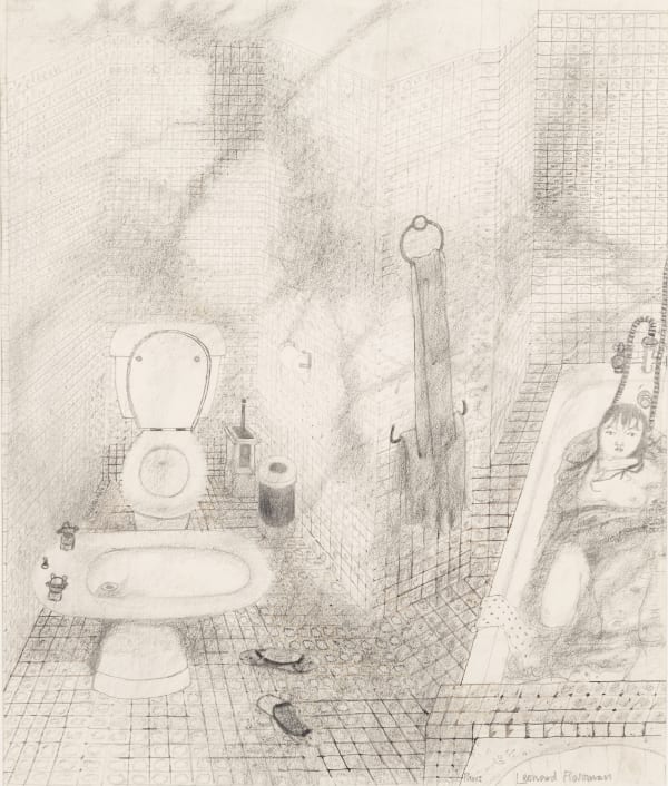Leonard Rosoman, The Hotel Bathroom, Paris, 1968 circa