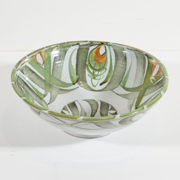 Alan Caiger-Smith, An Aldermaston Pottery bowl with stylised flower stems, 1978