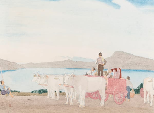 Charles March Gere, Horses by a Lake (Snowdonia), 1942