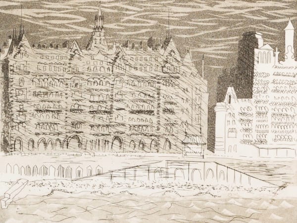 Metropole Hotel from West Pier, from Brighton Aquatint