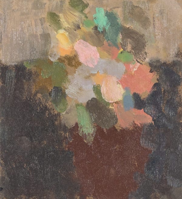 Flowers in a Red Vase