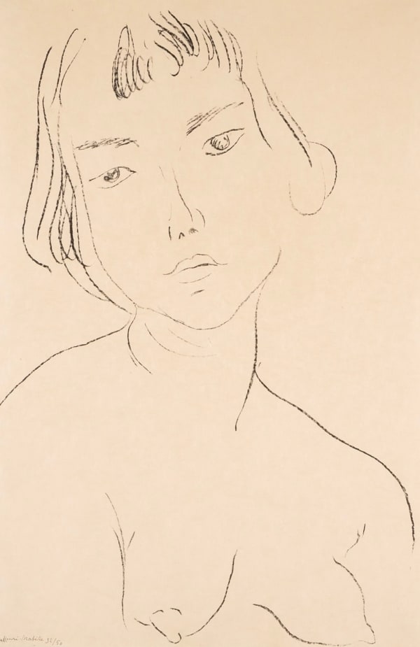 Henri Matisse - Visage légèrement penché vers la gauche, 1913