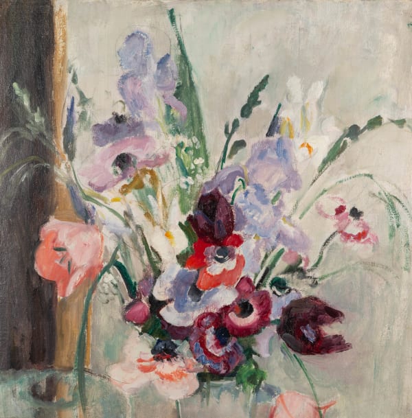 Mildred Bendall - Iris, anémones et coquelicots, 1932, circa