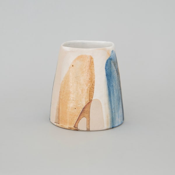 Vessel with blue abstracts