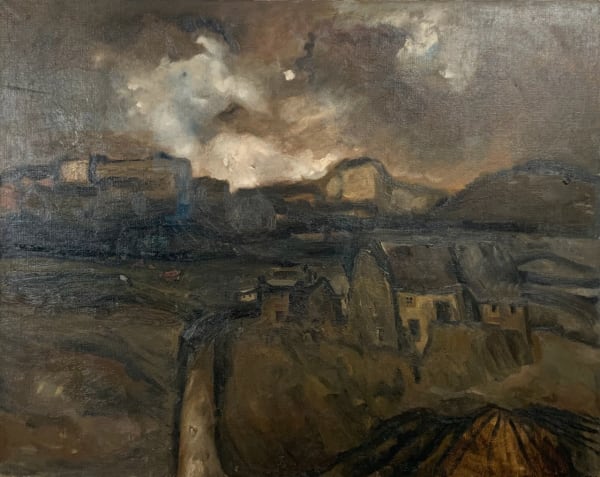 Sheila Fell, Landscape with Cottages, 1950 circa