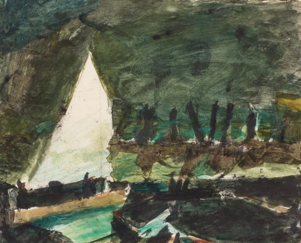 Peter Potworowski, Boat Leaving the Harbour, Cornwall, 1955/56 circa