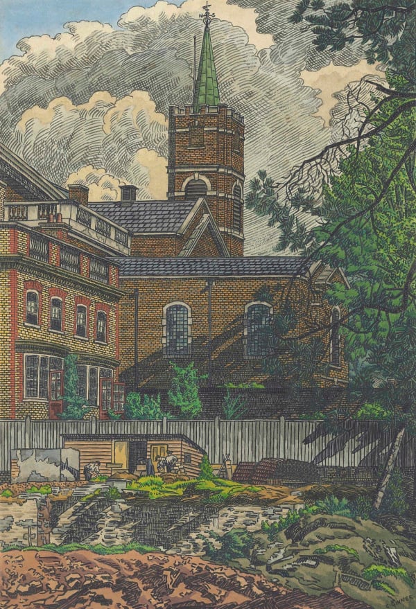 Charles Ginner ARA, Hampstead Church, 1928