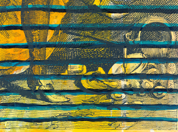 Lubaina Himid CBE RA, A Rake's Progress Hole in her Stocking (4) , 2022