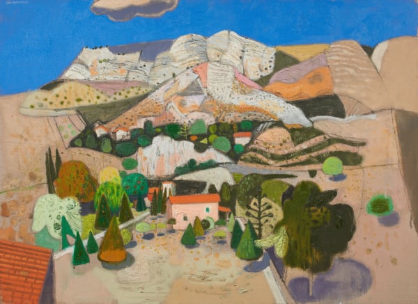 Leon Morrocco, Escarpment and Hill behind Gourdon, Alpes-Maritimes., 2021