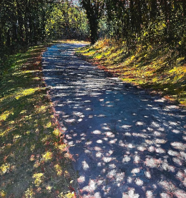 Andrew Gifford, Dappled Light on Road to La Marteille, 2024