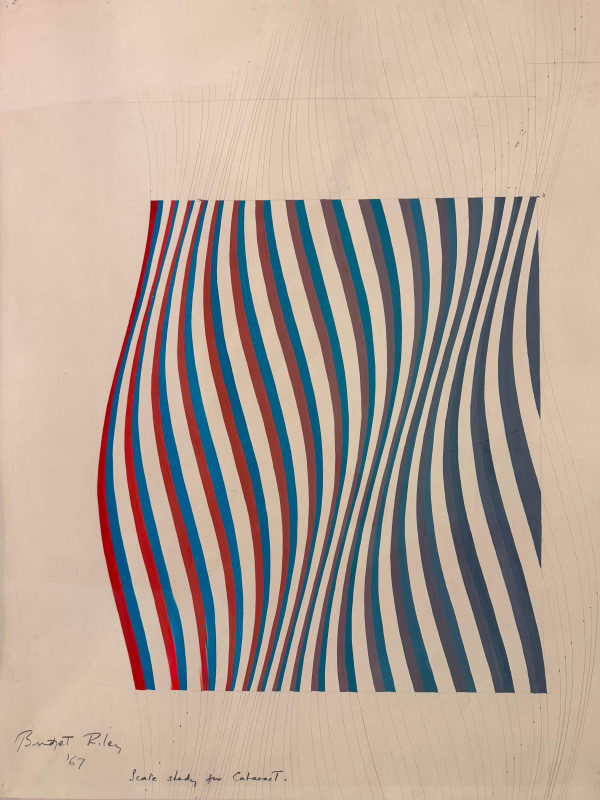 Bridget Riley, b. 1931 Study for Cataract , 1967 signed, dated and titled below left gouache on paper 31 x 12 &frac14; ins 78.7 x 31 cm In Partnership with Oliver Sears Gallery, Dublin