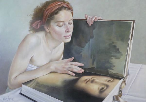 Francine Van Hove Avec Mona Lisa, 2017 Huile sur toile Oil on canvas 46 x 65 cm 18 x 25 ½ in