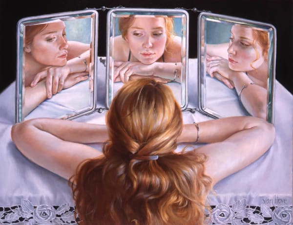 Francine Van Hove Blandine au triptyque, 2018 Huile sur toile Oil on canvas 50 x 65 cm 19 ¾ x 25 ½ in