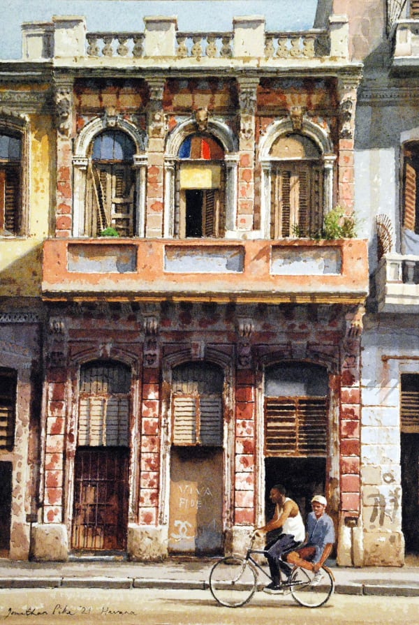 Jonathan Pike A Street in Havana Watercolour on paper 31 x 21cm