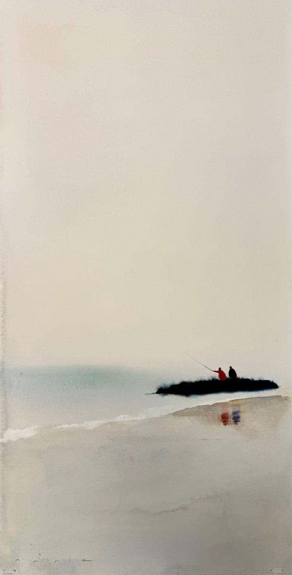 Nuria Riera Fishing Watercolour on paper 48 x 30cm