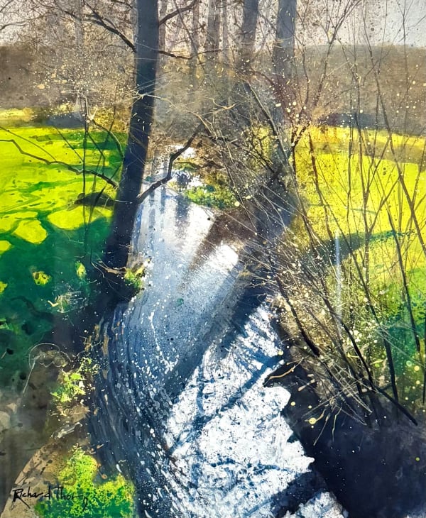 Richard Thorn Spring by the River Watercolour on paper 45 x 37cm