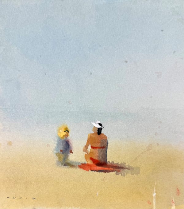 Nuria Riera Mother and Child Watercolour on paper 20 x 18cm