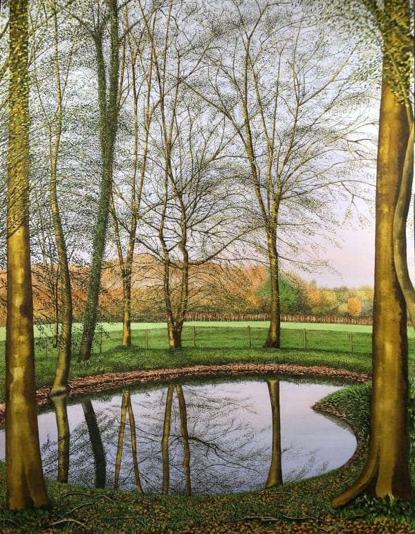John Davies, Natural Pond at Lemington Lakes (II), April 2020