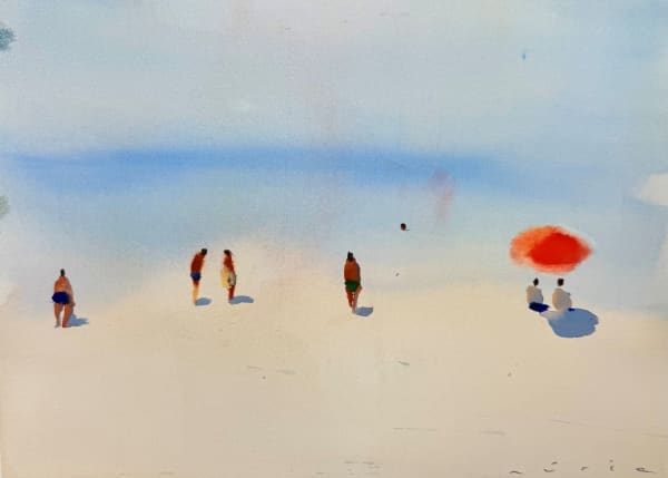 Nuria Riera Beach Watercolour on paper 20 x 28cm