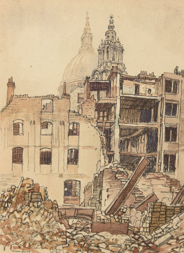 Norman Janes, Bomb damage, Ave Maria Lane near St Pauls