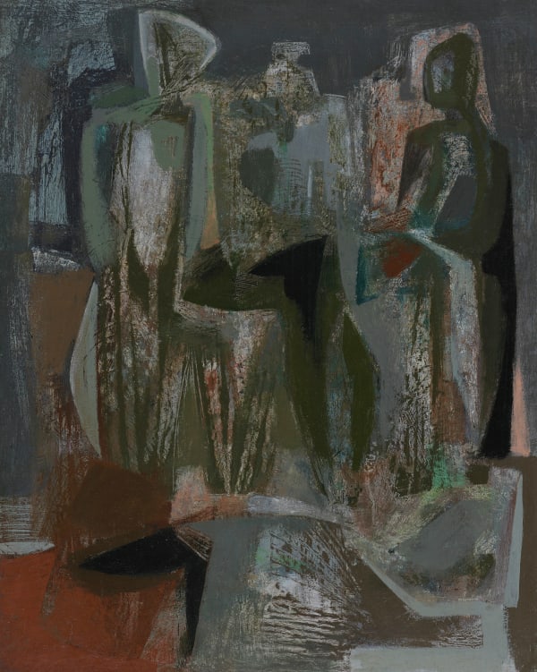 John Wells Female Forms, 1958 oil on canvas 19 x 16 in / 48 x 40 cm