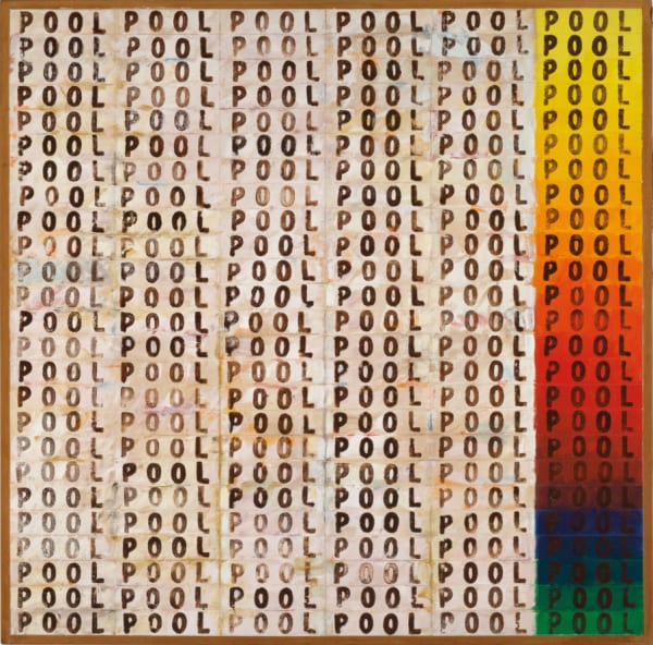 Joe Tilson Pool Mantra, 1978 acrylic on canvas laid on panel 50 3/4 x 51 1/8 in / 129 x 130 cm