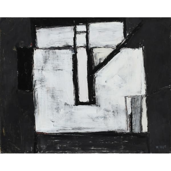 William Scott, Black and White - Still Life with Coffee Pot, 1955