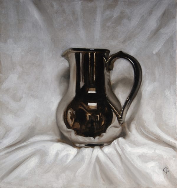 James Gillick, Silver-Glazed Jug Against White Cloth, 2006