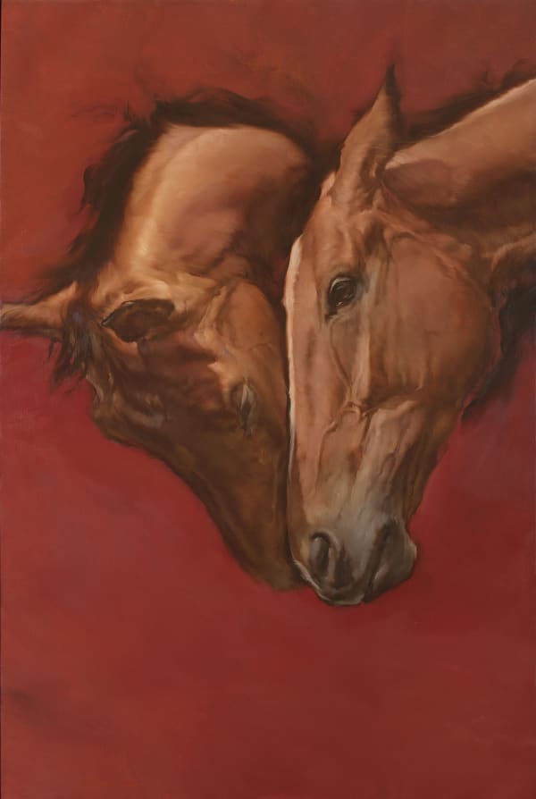 Michael J Austin Equus V, 2020 Oil on canvas 47.6 x 31.5ins (121 x 80cm) (artwork size) 48.82 x 32.87ins (124 x 83.5cm) (framed size)