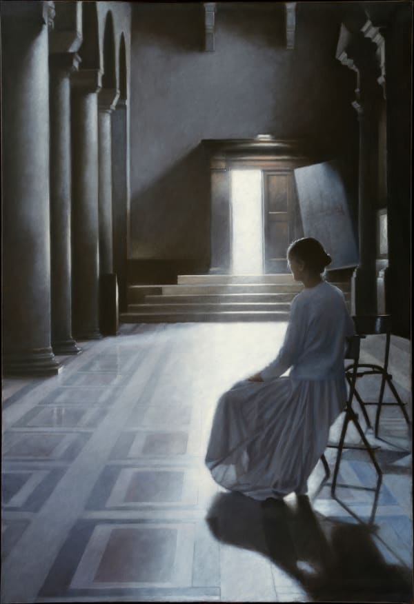 Geneviève Daël Dans la fraîcheur du Duomo Oil on canvas 28.74 x 19.68ins (73 x 50cm) (artwork size) 30.31 x 21.25ins (77 x 54cm) (framed size)