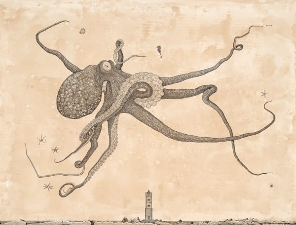 Andrea Collesano LUDERE, 2023 Ink on paper 23.62 x 31.49ins (60 x 80cm) (artwork size) 29.13 x 36.61ins (74 x 93cm) (framed size)