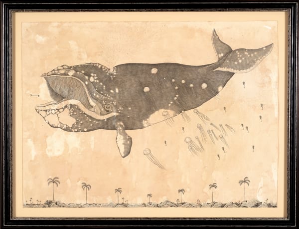 Andrea Collesano SOFFIO ( whale ) , 2022 Ink on Paper 31 .5 x 23.62 ins (80 x 60 cm) (artwork size)