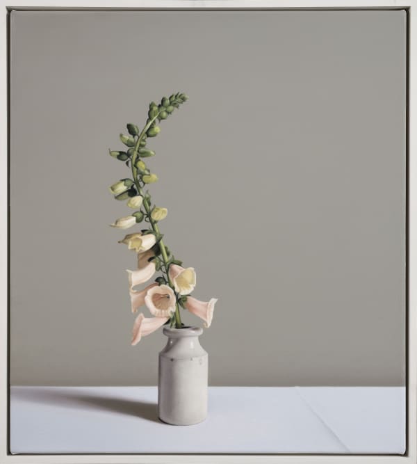 Jo Barrett, Still Life with Stoneware Ink Bottle and Foxgloves